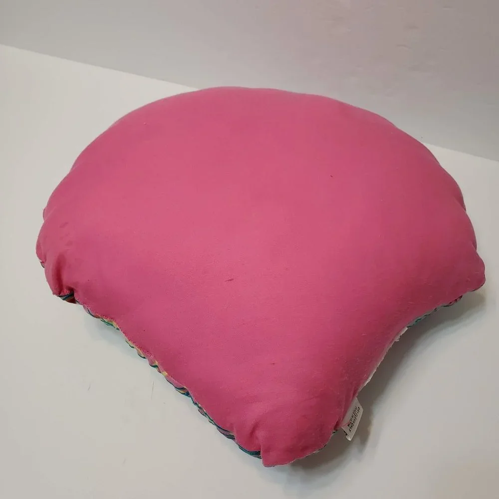 Embroidered Shell Throw Pillow, CBK, Coastal Beach Decor, Seahorse, Pink Cotton